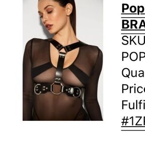 Mariemur Poppy Black Leather Harness - S